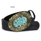 Women's Faux Leather Alloy Buckle Inlaid Color Stone Belt