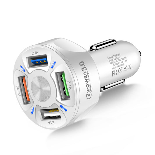 4-Port QC3.0 Fast Charging USB Car Charger
