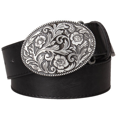 Retro Tang Dynasty Flower Pattern Belt Buckle