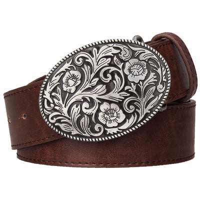 Retro Tang Dynasty Flower Pattern Belt Buckle