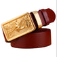 100% Genuine Full Grain Leather Solid Brass Eagle Buckle Belt