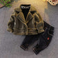 Unisex Wool & Suede Kids Winter Coat