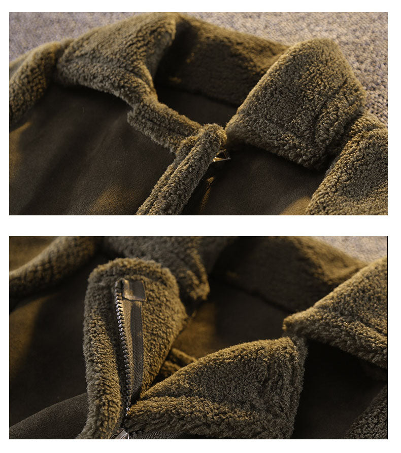 Unisex Wool & Suede Kids Winter Coat